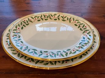 Two Lenox Serving Platters