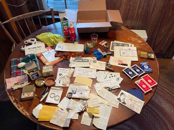 Box Lot Of Vintage Magic Tricks And More, Includes 4 Silver Dimes In One Trick