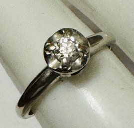 VINTAGE 14K WHITE GOLD DIAMOND RING