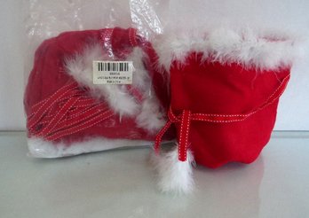 6 Santa's Bag Felt Treat Holders - New