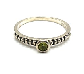 Vintage T&C Designer Sterling Silver Peridot Color Stone Ring, Size 6.8