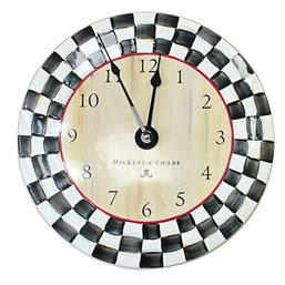 MacKenzie-Childs Courtly Check Round Enamel Wall Clock