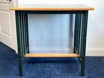 An Oak Desk Or Work Table With Tile Top