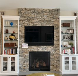 Built In Bookshelves & Cabinets Either Side Of FR Fireplace