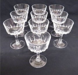 A Set Of 10 Versaille's Pattern Tall Stem Sherberts Or Champagnes By Cristal D'arques-Durand