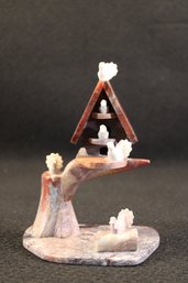 Beautiful Soapstone Bird House - Handmade In Chile'