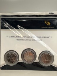 Beautiful America The Beautiful Quarters Vicksburg National Military Park 3 Coin Set