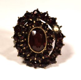 Victorian Silver Gilt Bring Having Bohemian Garnets As/is Missing Stone