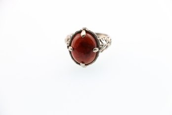 Jtv Sterling Silver Red Jasper Ring Size 8