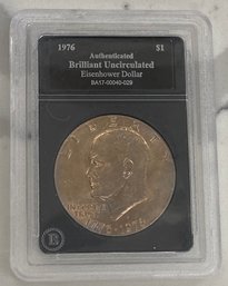 Authenticated Brilliant Uncirculated Eisenhower Dollar 1976