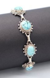 Gorgeous Multi Turquoise & Sterling Silver Bracelet