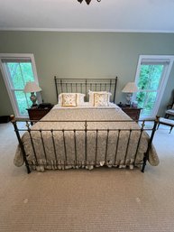 Iron And Brass King Bed Frame With Sealy Mattress