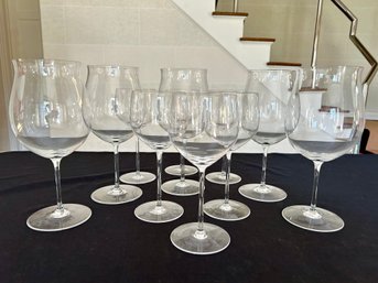 Lot Of 11 Wine Glasses - Including Vintage Riedel Burgundy Grand Cru Wine Glasses