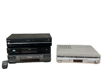 Set/4 Sony & Toshiba DVD And VHS Players