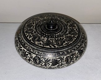 Vintage Hand Carved Stone Lidded Bowl