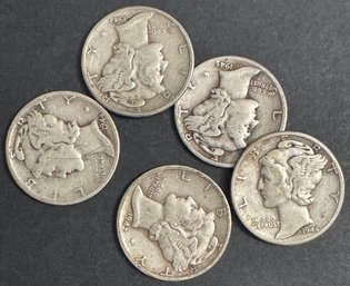 5 Mercury Dimes Miscellaneous Dates