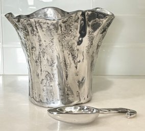 A Vintage Polished Alloy Ice Bucket And Scoop