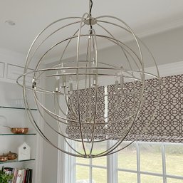 A Dramatic Large Chrome Finish Multiple Orb Chandelier  - 7 Light