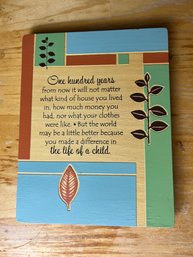 'You Made The Difference In The Life Of A Child' Wooden Wall Decoration