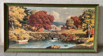 Large Vintage Mcm Painting/wall Hanging Signed Westal