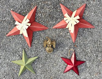 Metal Barn Stars And A Brass Federal Eagle