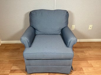 Best Chairs Inc Skirted Blue Arm Chair