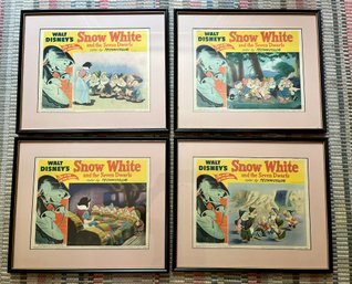 4 Piece Original Disney Framed Snow White RKO Radio Productions Half Sheets  1951, R51/676