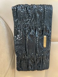 Michael Kors Black Reptile Evening Clutch