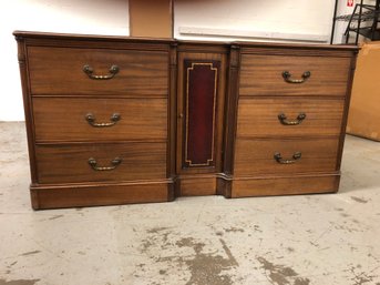 Vintage Original Dresser With Leather Accent