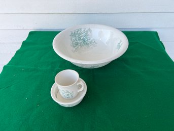 Ironstone Wash Bowl And Cup