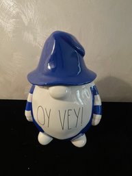 Rae Dunne Oy Vey! Blue And White Collectible Gnome