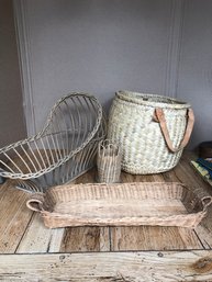 4 Vintage Wicker Items