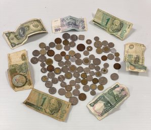 Expansive Lot Of World Money - S. Africa, Brazil, El Salvador, Etc. And Coins Incl. Pre-1982 Pennies And More