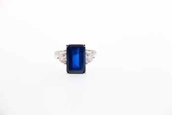 Sterling Silver Blue Spinel Ring Size 7