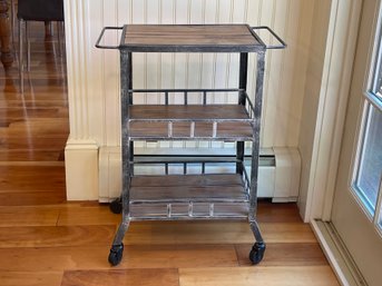 Industrial Style 3- Tier Trolly Serving Cart On Wheels