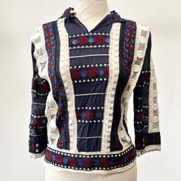 A Custom Needlework Top By SEA New York, Ladies Medium Size