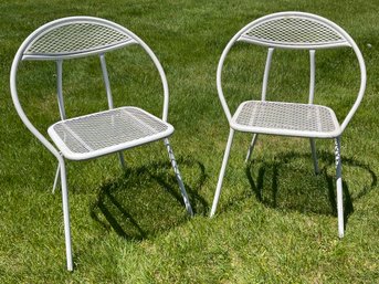 Mid-Century Pair Of Fabulous Curved Metal Chairs By Rid-Jid, The J.R. Clark Company Of Spring Park, Minn. (