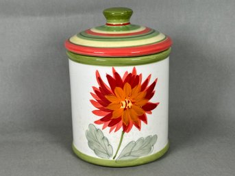 Dansk Tropical Swirls Floral Canister