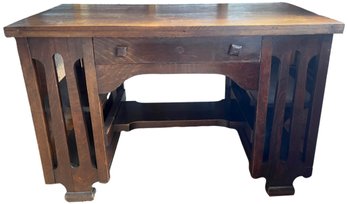 Arts And Crafts Wood Library Desk