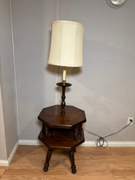 Vintage Tiered Wooden Lamp Table