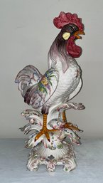 Vintage Hand Made Italian Capodimonte Porcelain Rooster