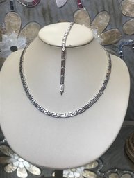 Sterling Silver Greek Meander Set