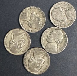 5 Jefferson Silver War Nickels Miscellaneous