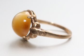 Vintage Tiger Eye Gold Ring Sz 6