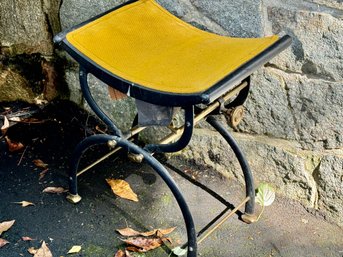 Interesting Antique Iron Saddle Seat Bench /Stool