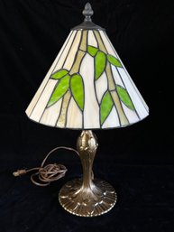 Stained Glass Bamboo Shaded Lamp