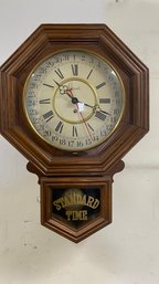 Vintage Howar Miller Regulator Standard Time Wall Clock With Key