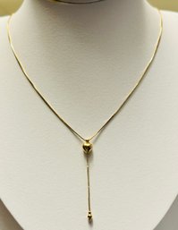 ALLURING 14K GOLD LARIET HEART DROP NECKLACE