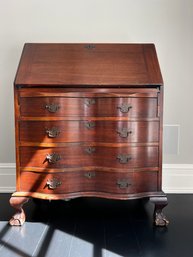 Antique Slant Top Writing Desk With Four Drawers