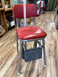 Red Vintage Magic Step Stool 12x13x32